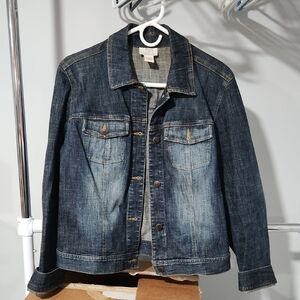 Classic Blue Denim Jacket with Distressed Finish